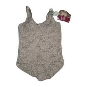 Vintage Bali Bodysuit Shapewear Size 40B NWT Blush Pink Lace Floral '93 90s Boho